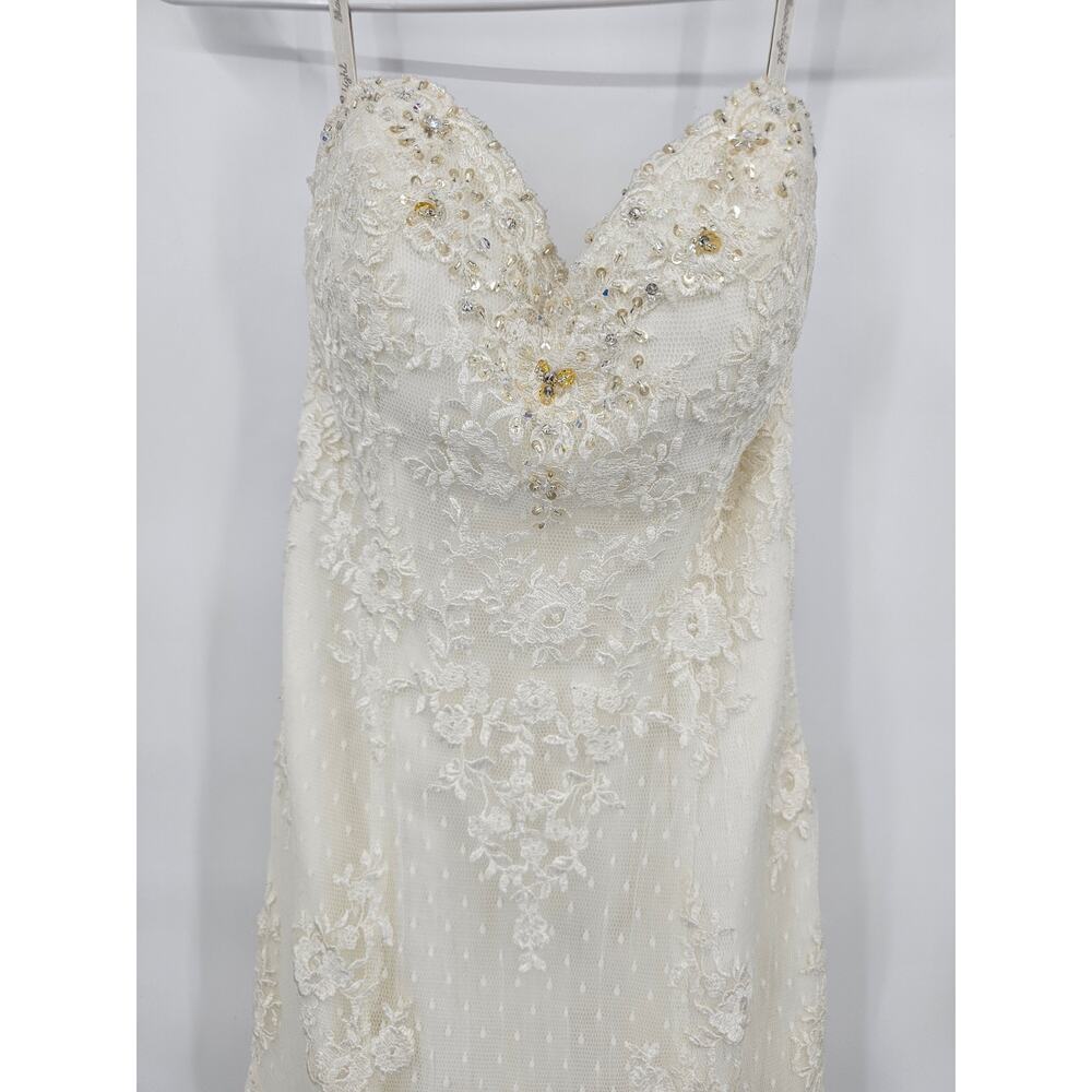 Val Stefani Couture by Moonlight Women's Size 4 Ivory Wedding Dress - Picture 2 of 16